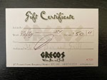 Click here for more information about Greco's Restaurant, Kingston - $50 Gift Certificate 